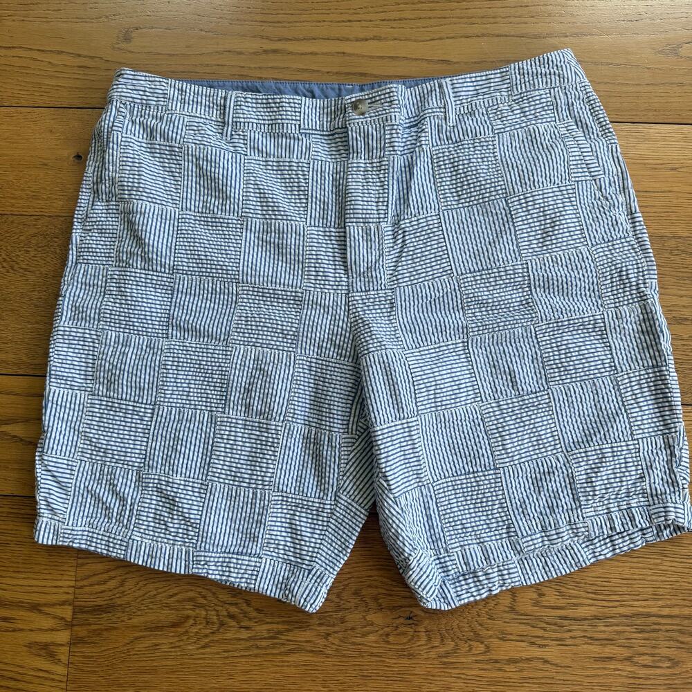 L.L. Bean Favorite Fit Seersucker Chino Shorts SZ 20W Preppy Coastal Casual